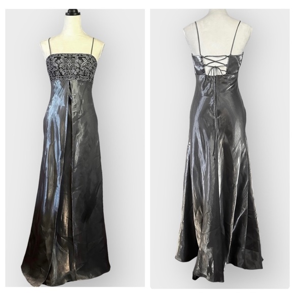 Dresses & Skirts - Vintage Kiki Metallic Silver Gown